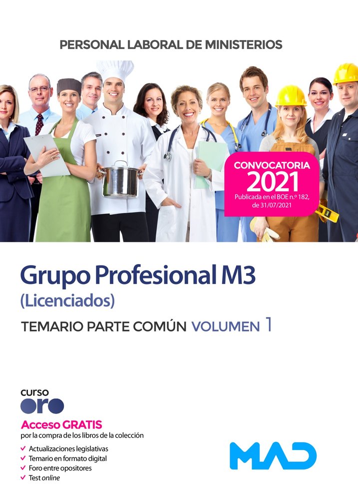 TEMARIO PARTE COMUN. PERSONAL LABORAL DE MINISTERIOS GRUPO PROFES | portada del libro