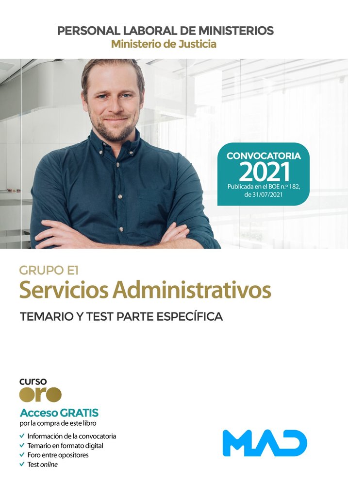 PERSONAL LABORAL DE MINISTERIOS GRUPO E1 SERVICIOS ADMINISTRATIVO | portada del libro