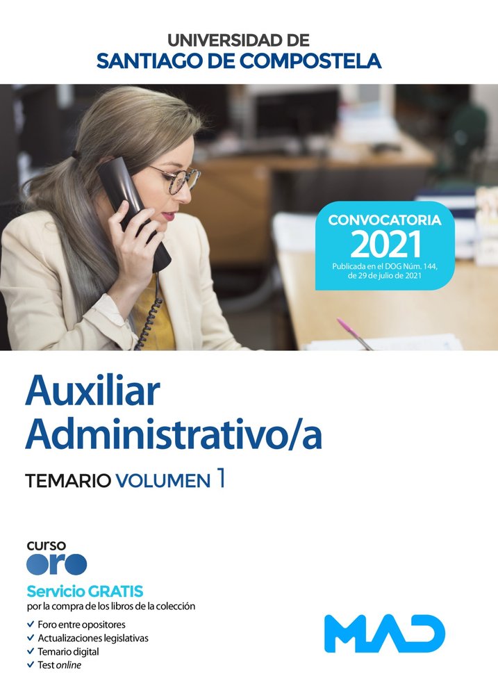 AUXILIAR ADTVO VOL 1 UNIVERSIDAD SANTIAGO COMPOSTE | portada del libro