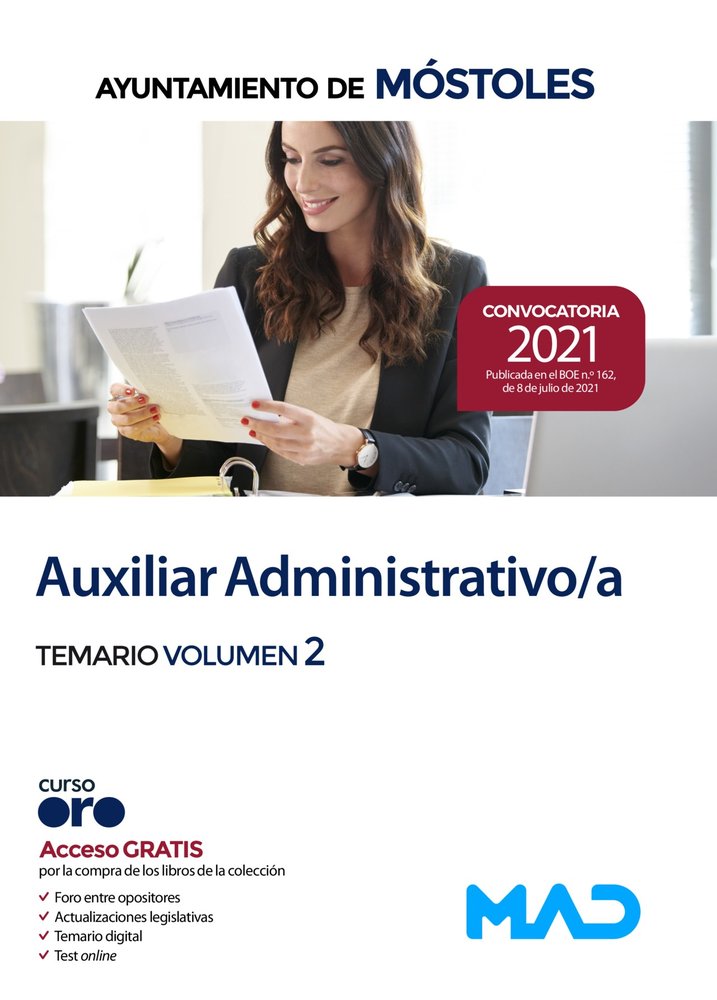 AUXILIAR ADMINISTRATIVO/A AYUNTAMIENTO MOSTOLES. TEMA, de TOJEIRO ALCALA, CARLOS | portada del libro