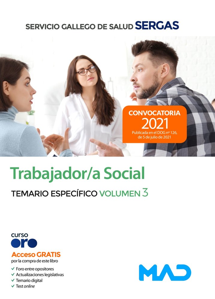 TRABAJADOR/A SOCIAL SERVICIO GALLEGO SALUD. TEMARIO E, de CLAVIJO GAMERO | portada del libro