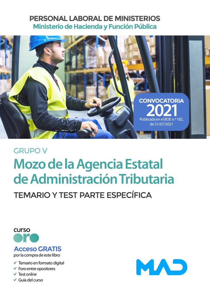 MOZO GRUPO PROFESIONAL V DE LA AGENCIA ESTATAL DE LA ADMIN, de MORAN ALARIO | portada del libro