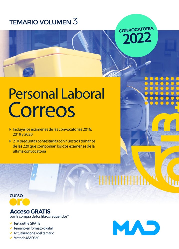 PERSONAL LABORAL CORREOS TELEGRAFOS TEMARIO VOLUMEN 3, de GUILLEN GIL | portada del libro
