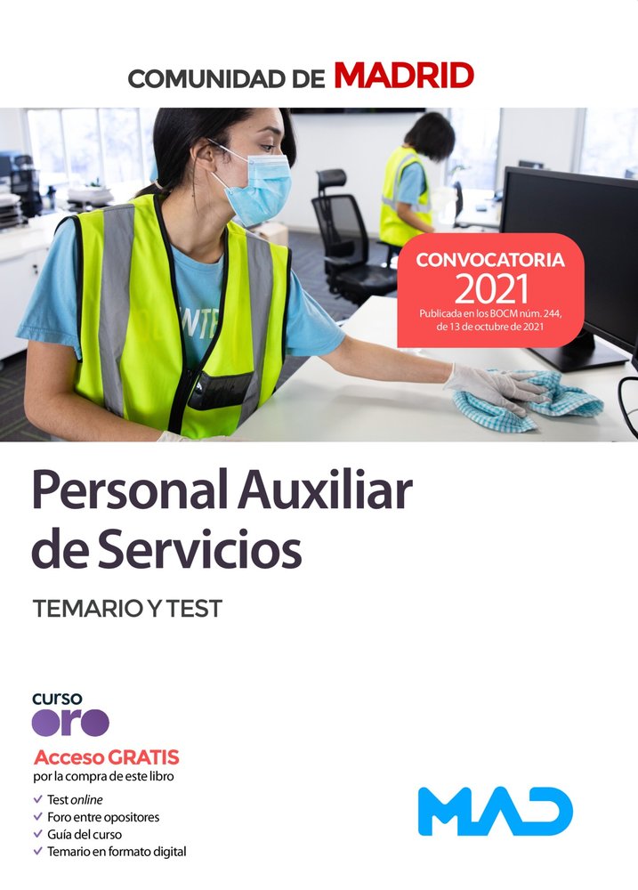Personal Auxiliar de Servicios de la Comunidad de Madrid. Temario y test, de 7 EDITORES#GONZALEZ RABANAL | portada del libro