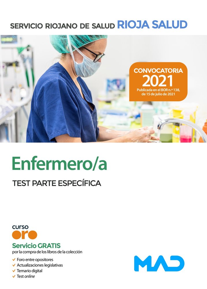 ENFERMERO/A SERVICIO RIOJANO SALUD TEST PARTE ESPECI, de 7 EDITORES#CLAVIJO GAMERO | portada del libro