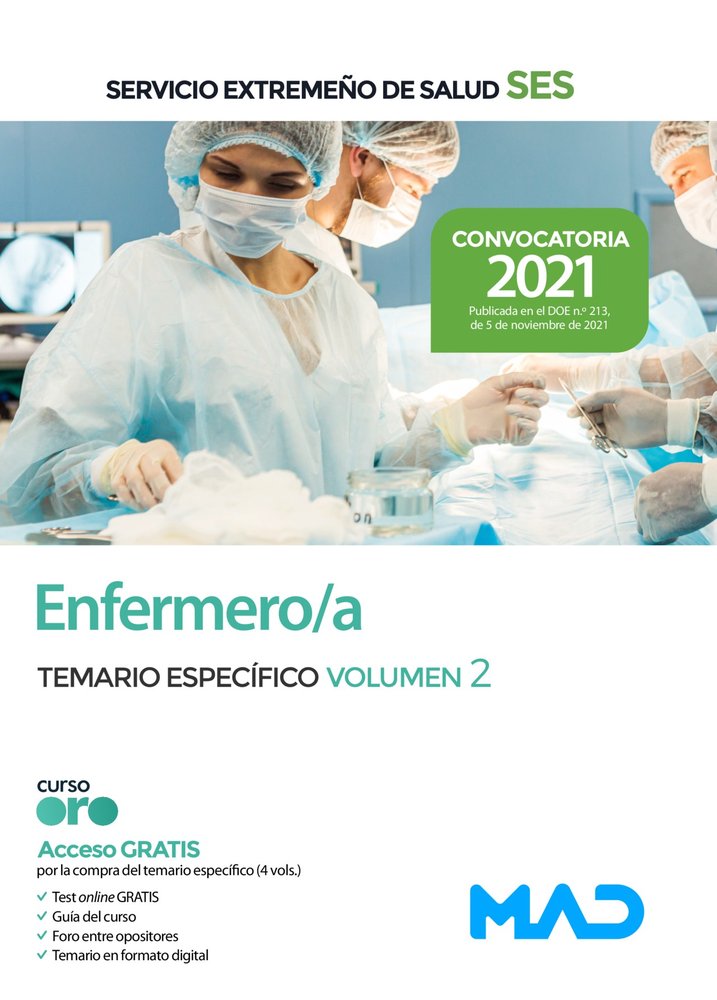 ENFERMERO/A DEL SERVICIO EXTREMEÑO DE SALUD (SES). TEMARIO ESPECI, de 7 EDITORES#ANIA PALACIO | portada del libro