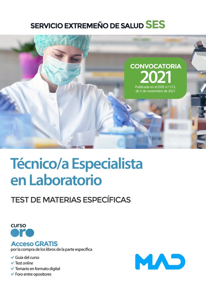 TECNICO/A ESPECIALISTA LABORATORIO SERVICIO EXTREMEÑO, de SILVA GARCIA | portada del libro