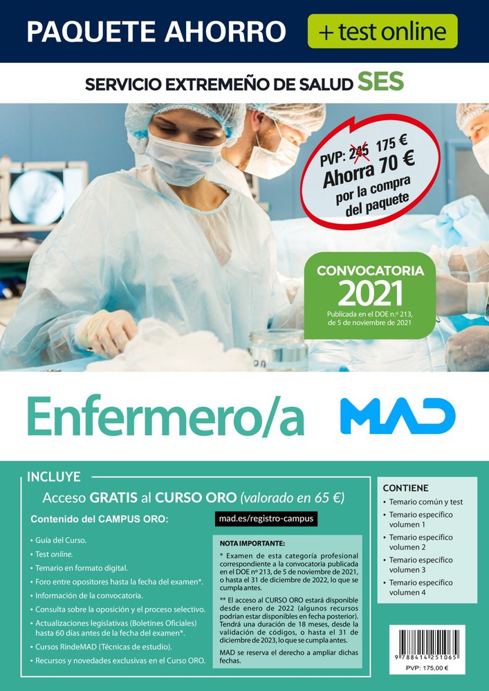 PAQUETE AHORRO ENFERMERO/A SERVICIO EXTREMEÑO SALUD | portada del libro