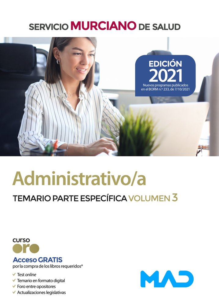 ADMINISTRATIVO/A SERVICIO MURCIANO TEMARIO PAR, de 7 EDITORES#GOMEZ MARTINEZ | portada del libro