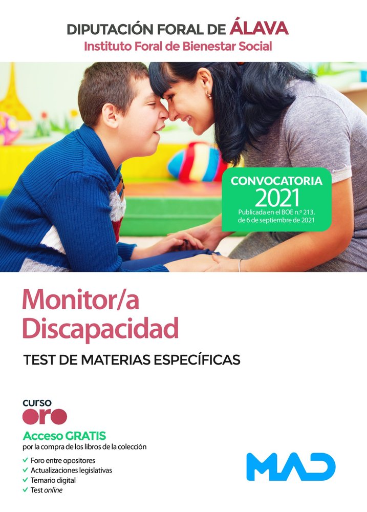 MONITOR/A DISCAPACIDAD INSTITUTO FORAL BIENESTAR SOCI, de CLAVIJO GAMERO | portada del libro