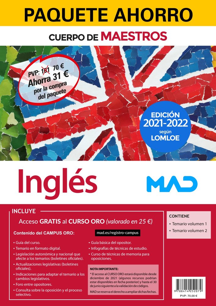 PAQUETE AHORRO INGLES CUERPO MAESTROS AHORRA 31& X020A, de GARCIA LUCAS | portada del libro