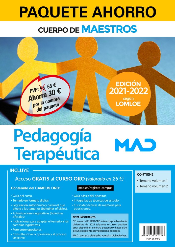 PAQUETE AHORRO PEDAGOGIA TERAPEUTICA CUERPO DE MAESTROS). A, de GARCIA LUCAS | portada del libro
