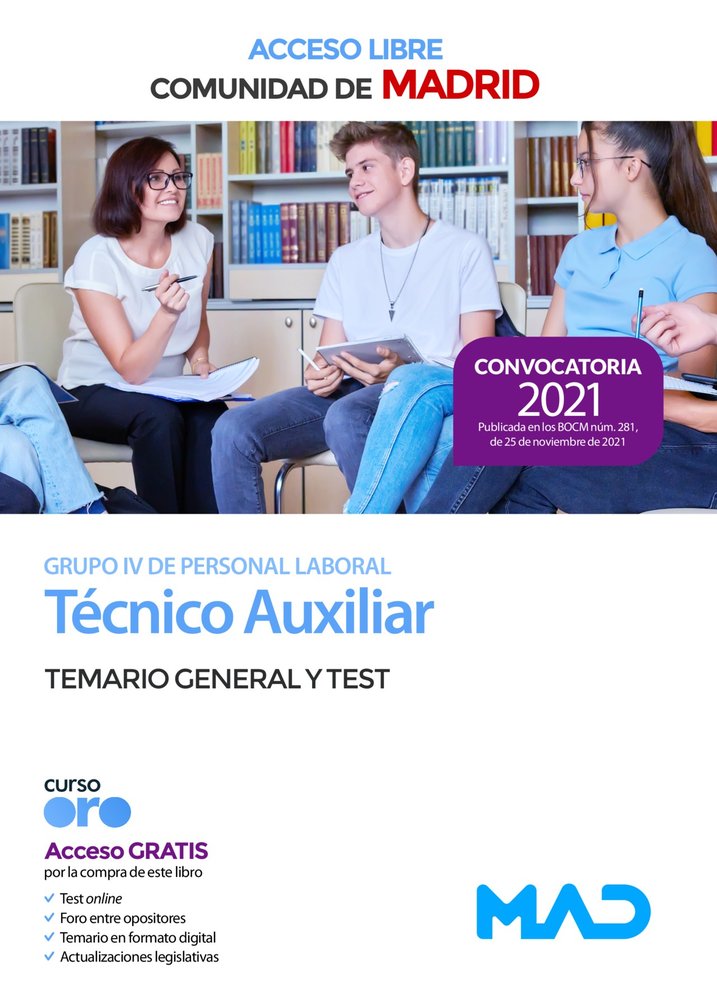 TECNICO AUXILIAR GRUPO IV COMUNIDAD MADRID (ACCESO, de 7 EDITORES#GARCIA FERNANDEZ | portada del libro