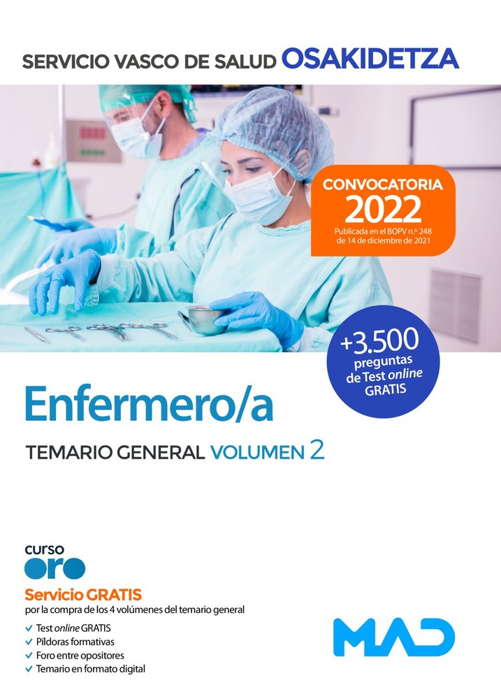 Enfermero/a de Osakidetza-Servicio Vasco de Salud. Temario General volumen 2, de 7 EDITORES#ANIA PALACIO | portada del libro
