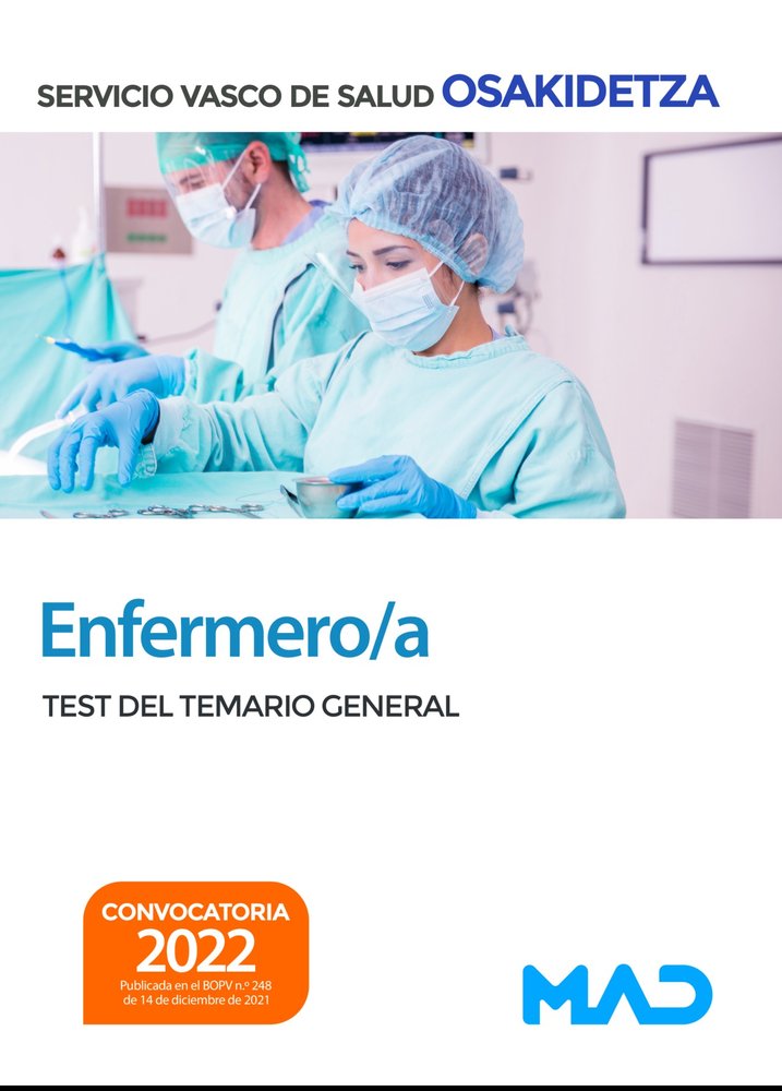 Enfermero/a de Osakidetza-Servicio Vasco de Salud. Test del Temario General, de ANIA PALACIO | portada del libro