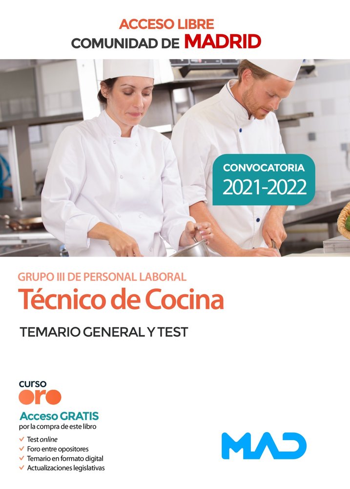TECNICO DE COCINA DE LA COMUNIDAD DE MADRID (ACCESO LIBRE). TEMAR, de 7 EDITORES#GARCIA FERNANDEZ | portada del libro