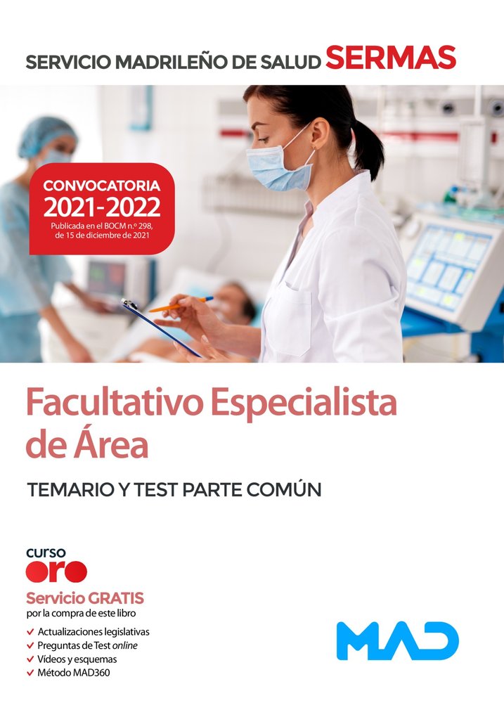 FACULTATIVO ESPECIALISTA DE AREA TEMARIO Y TEST PARTE COMUN | portada del libro