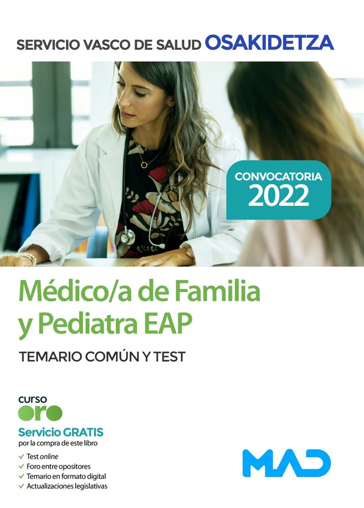 MEDICO DE FAMILIA TEMARIO COMUN TEST OSAKIDETZA | portada del libro