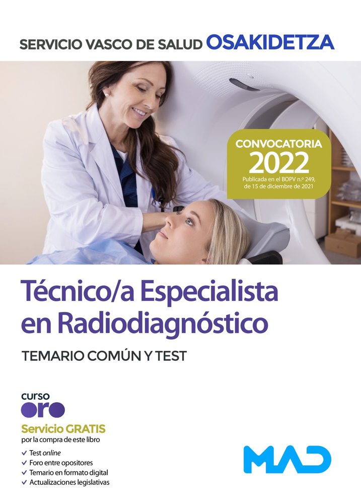 TECNICO/A ESPECIALISTA RADIODIAGNOSTICO OSAKIDETZA-SER, de MUÑOZ LABIANO, ALVAR MILLAN | portada del libro