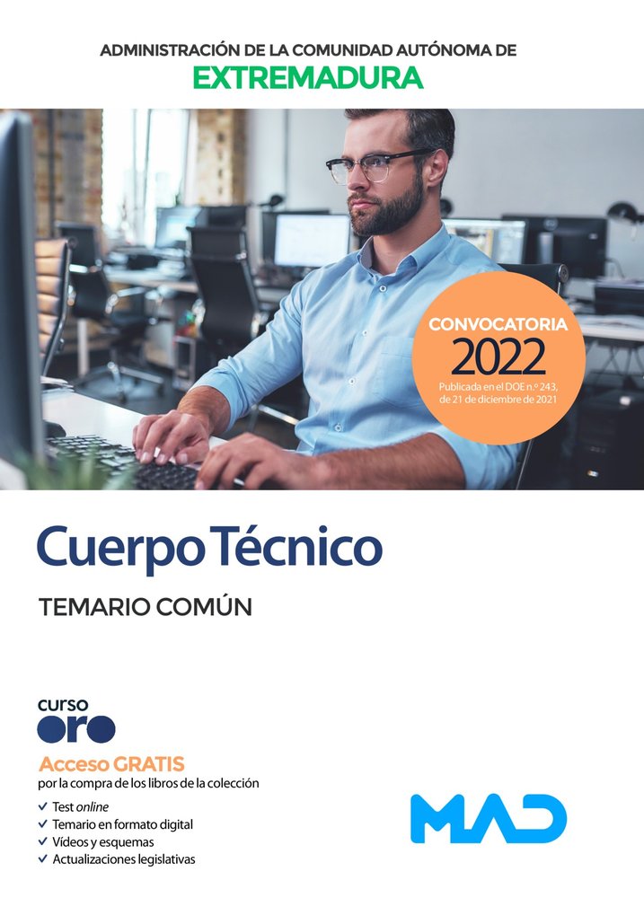 CUERPO TECNICO TEMARIO COMUN EXTREMADURA | portada del libro