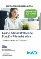 ADMINISTRATIVO SES TEMARIO ESPECIFICO VOL 1, de Varios autores | portada del libro