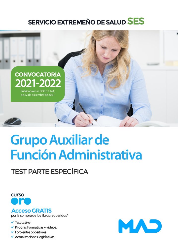 GRUPO AUXILIAR FUNCION ADMINISTRATIVA SES TEST PARTE ESPECI, de 7 EDITORES#GOMEZ MARTINEZ | portada del libro