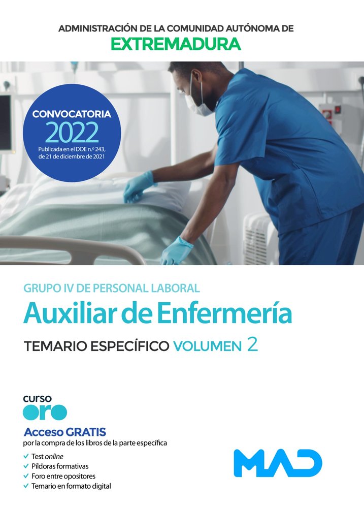 AUXILIAR ENFERMERIA COMUNIDAD AUTON.EXTREMADURA VOL.2, de 7 EDITORES#ANIA PALACIO | portada del libro