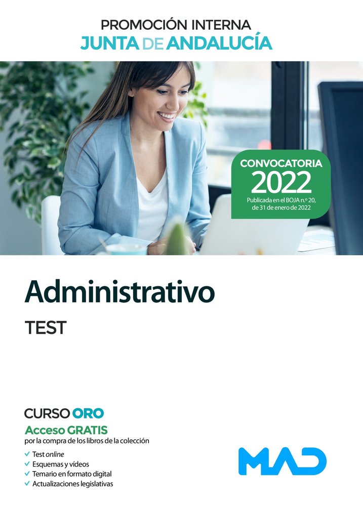 ADMINISTRATIVO PROMOCION INTERNA TEST JUNTA DE ANDALUCIA | portada del libro
