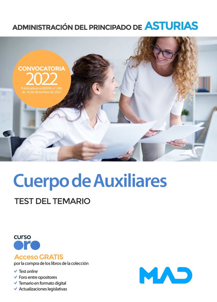 CUERPO AUXILIAR ADMINISTRACION PRINCIPADO DE, de 7 EDITORES | portada del libro