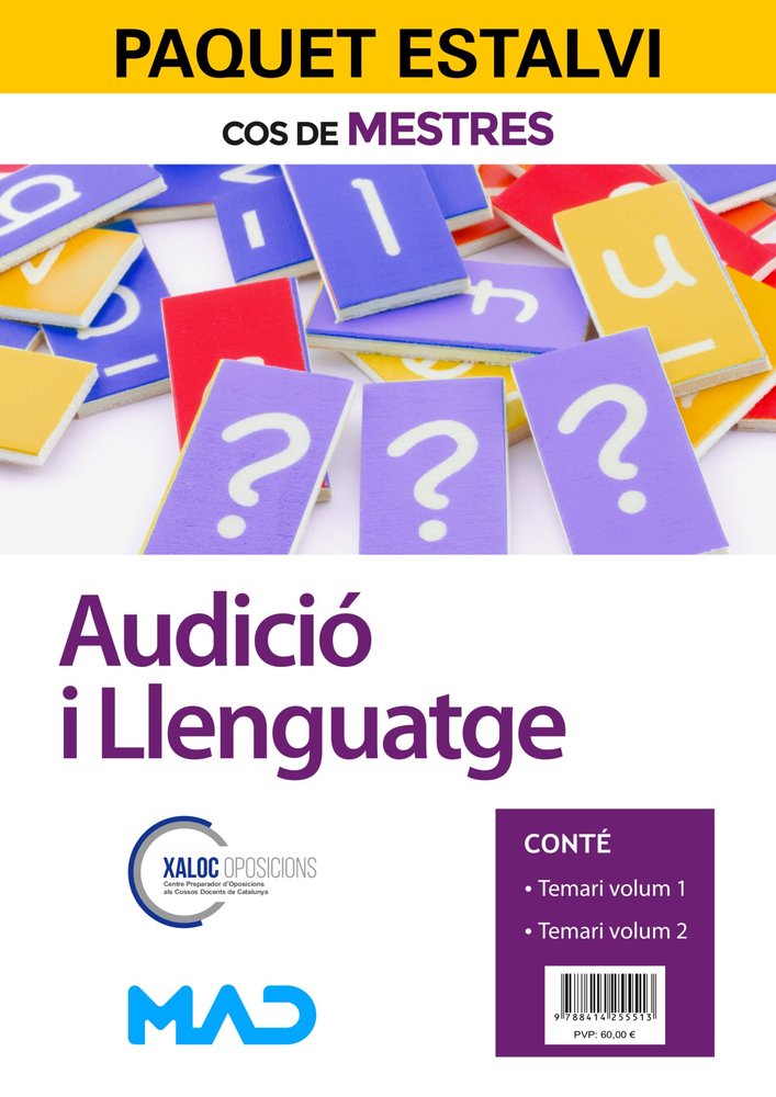 PAQUET ESTALVI COS MESTRES AUDICIO I LLENGUATGE. INCLOU T, de ZANON ESTUDIOS UNIVERSITARIOS SUP | portada del libro