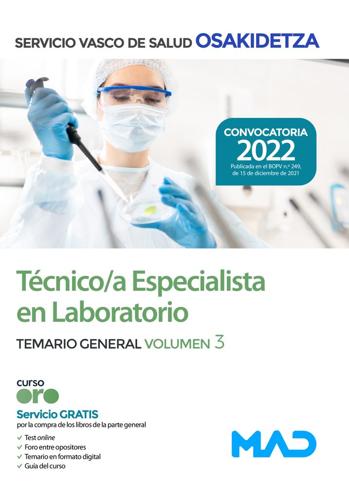 TECNICO/A ESPECIALISTA LABORATORIO OSAKIDETZA-SERVICIO, de 7 EDITORES#GARCIA BERMEJO | portada del libro