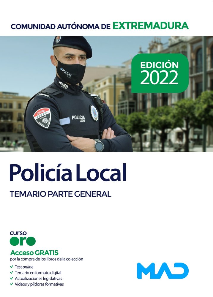 POLICIA LOCAL EXTREMADURA TEMARIO PARTE GENERAL, de CAYETANO RODRIGUEZ | portada del libro