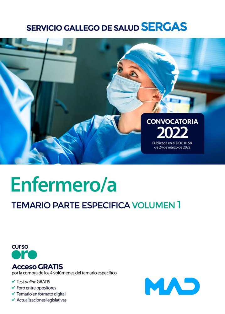 Enfermero/a del Servicio Gallego de Salud. Temario parte especifica volumen 1, de ANIA PALACIO | portada del libro