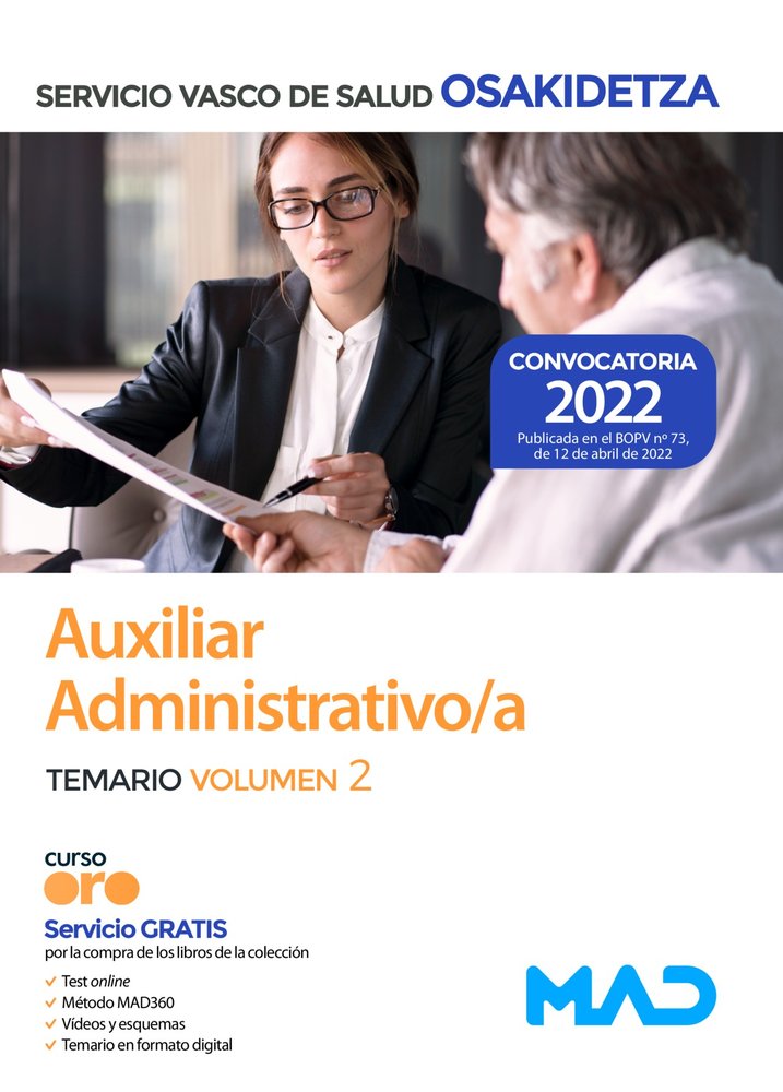 Auxiliar Administrativo/a de Osakidetza-Servicio Vasco de Salud. Temario volumen 2, de 7 EDITORES#GONZALEZ RABANAL | portada 