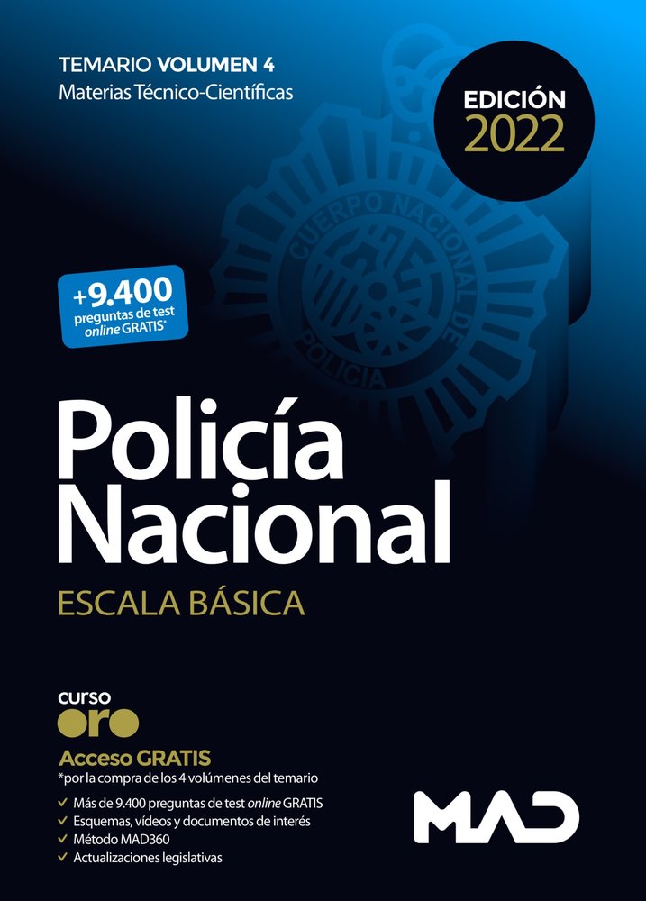 POLICIA NACIONAL ESCALA BASICA TEMARIO 4, de RODRIGUEZ YERGO | portada del libro