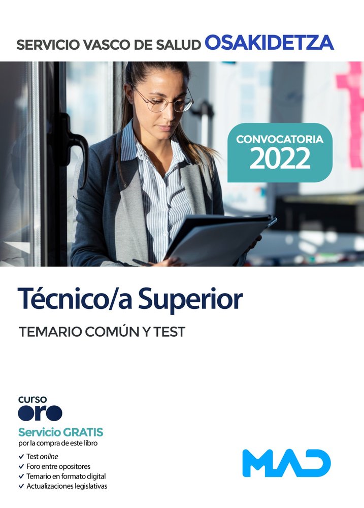 TECNICO/A SUPERIOR OSAKIDETZA SERVICIO VASCO DE SALUD. TE, de 7 EDITORES | portada del libro