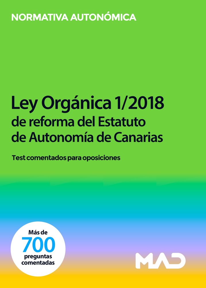 LEY ORGANICA 1/2018 5 NOVIEMBRE DE REFORMA DEL ESTAT, de RUBIO MORA | portada del libro