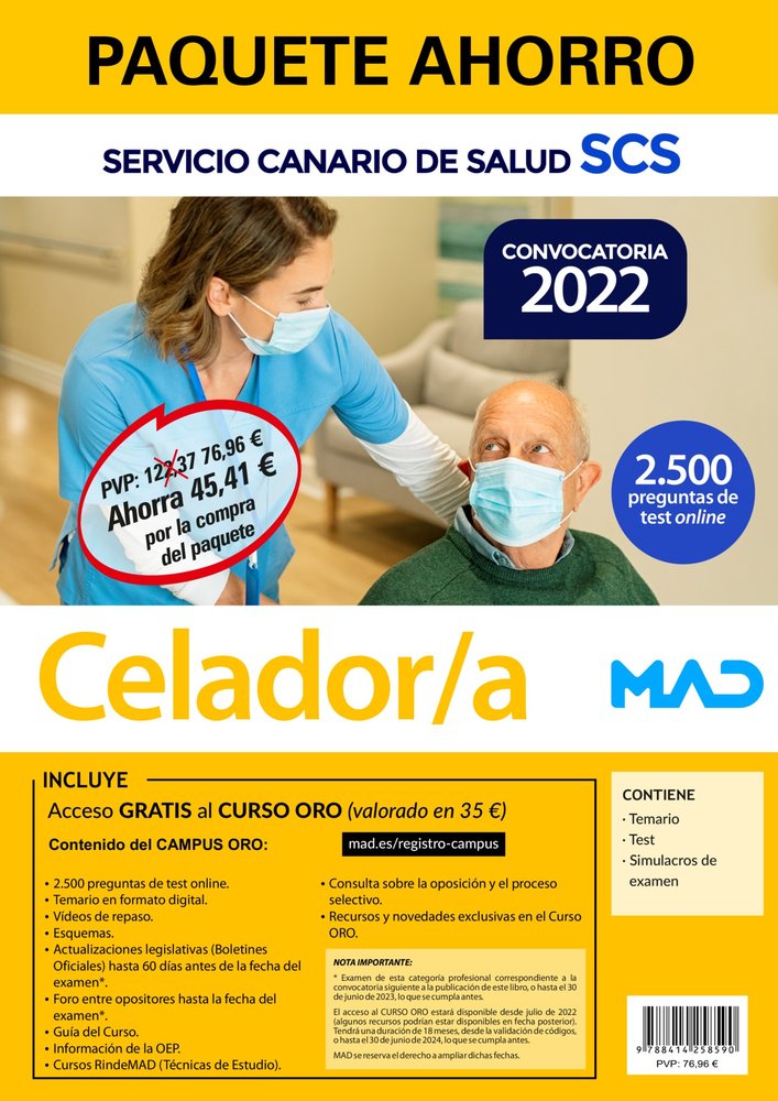 PAQUETE AHORRO SERVICIO CANARIO DE SALUD SCS | portada del libro