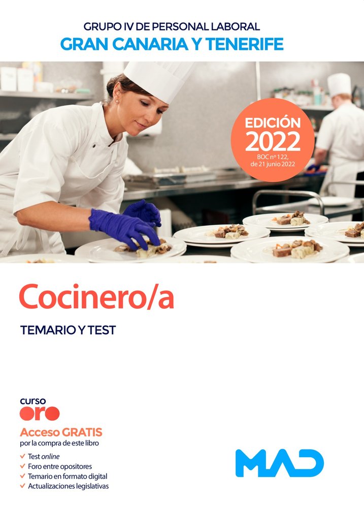 Cocinero/a (Grupo IV de Personal Laboral) en las islas de Gran Canaria y Tenerife. Temario y test, de 7 EDITORES#GONZALEZ RAB