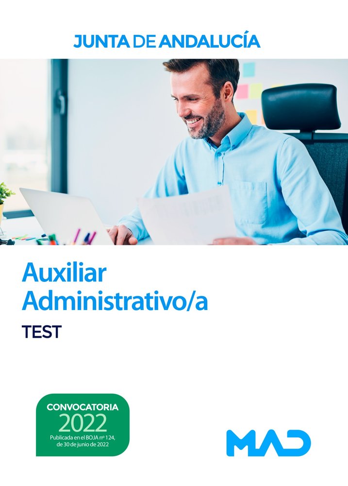 AUXILIAR ADMINISTRATIVO TEST JUNTA ANDALUCIA | portada del libro