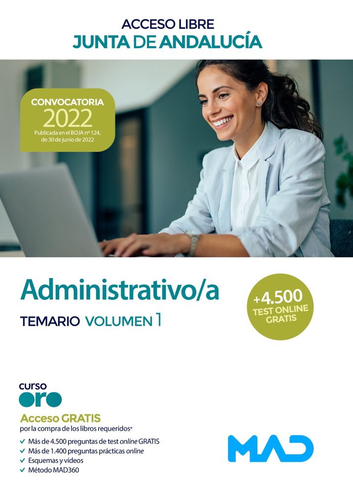 ADMINISTRATIVO TURNO LIBRE VOLUMEN 1 JUNTA ANDALUCIA | portada del libro