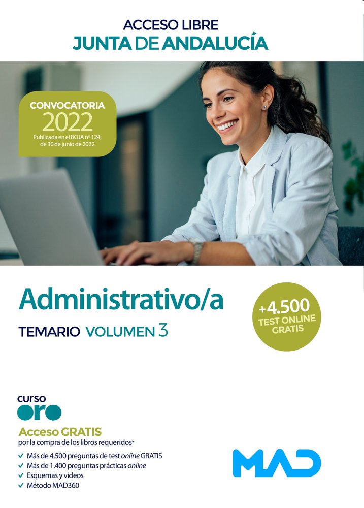 ADMINISTRATIVO TURNO LIBRE VOL 3 JUNTA DE ANDALUCIA | portada del libro