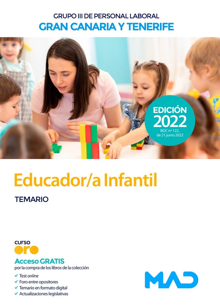 Educador/a Infantil (Grupo III de Personal Laboral) en las Islas de Gran Canaria y Tenerife. Temario | portada del libro