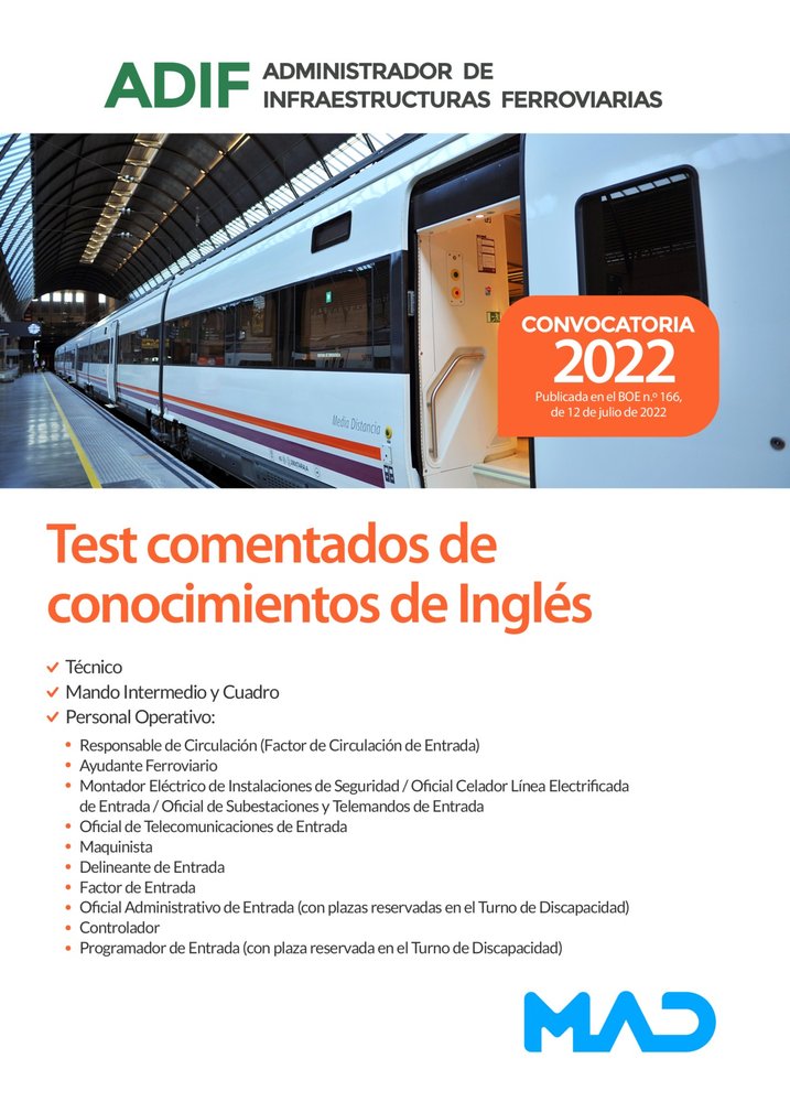 ADIF TEST DE CONOCIMIENTOS DE INGLES | portada del libro