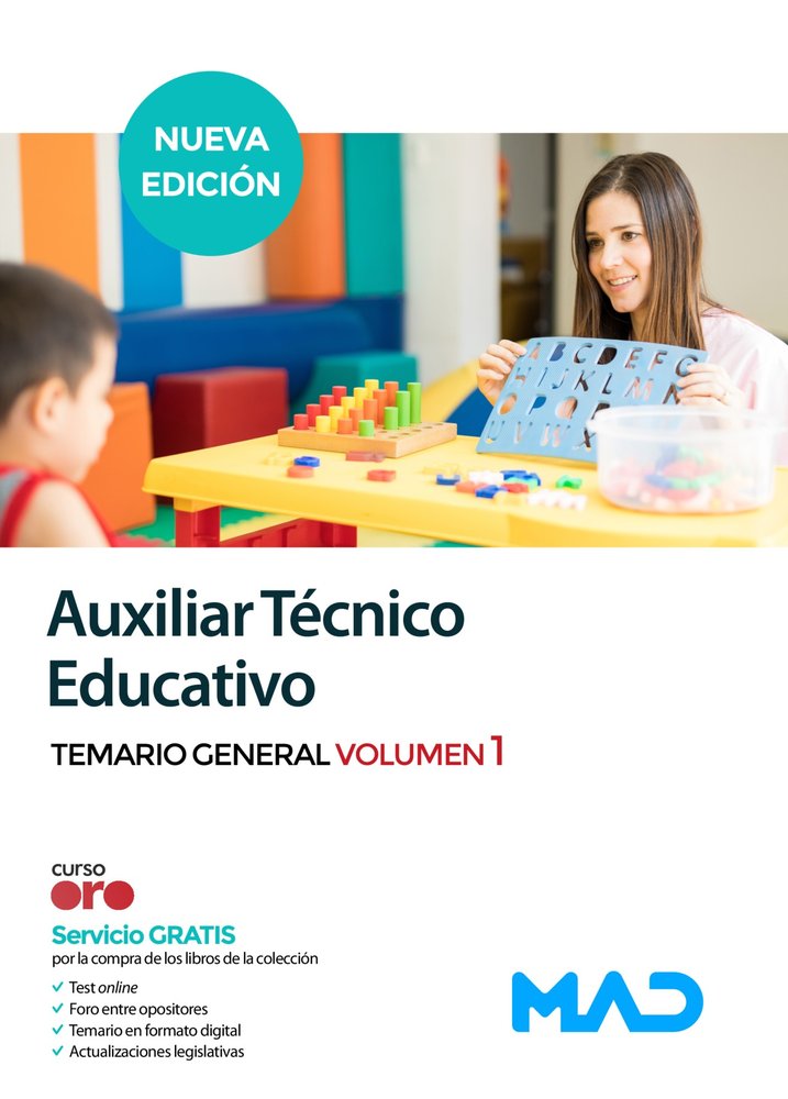 AUXILIAR TECNICO EDUCATIVO TEMARIO GENERAL VOLUMEN 1, de CLAVIJO GAMERO | portada del libro