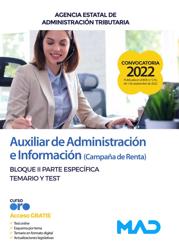 AUXILIAR ADMINISTRACION E INFORMACION CAMPAÑA DE RENTA), de MARTINEZ DEL FRESNO | portada del libro