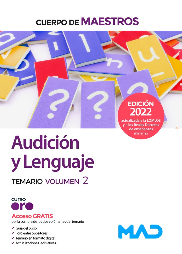 CUERPO MAESTROS AUDICION Y LENGUAJE TEMARIO VOLUMEN 2, de GARCIA LUCAS | portada del libro