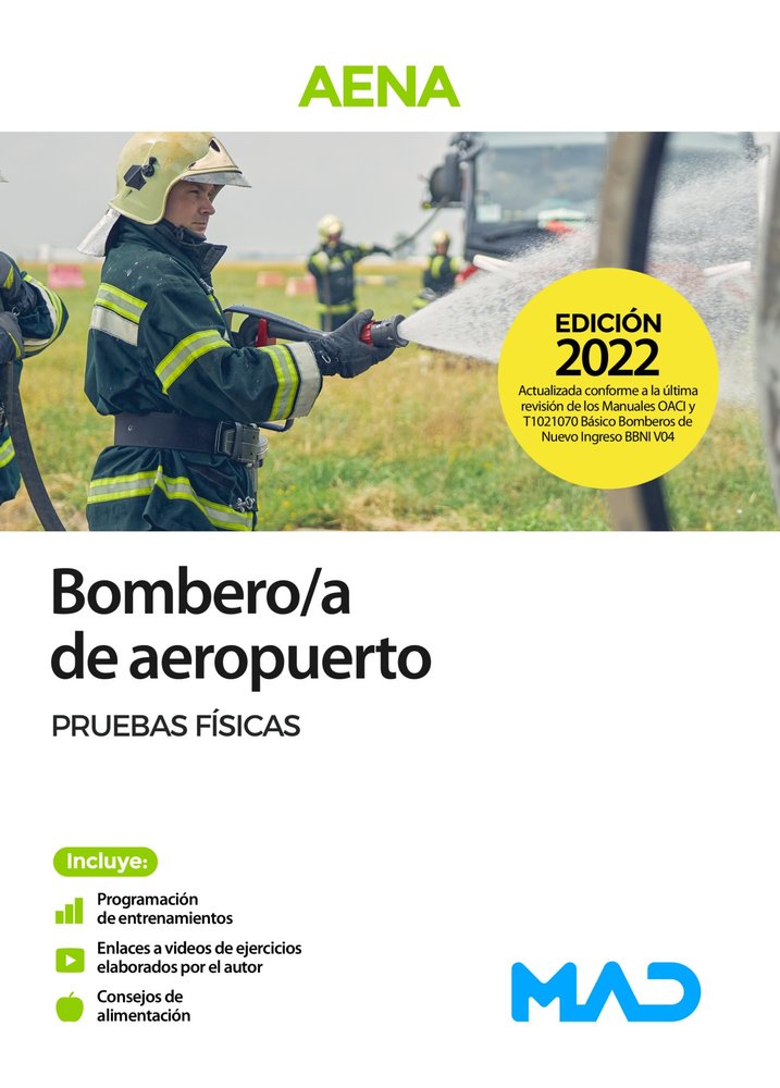 BOMBEROS DE AEROPUERTOS PRUEBAS FISICAS | portada del libro