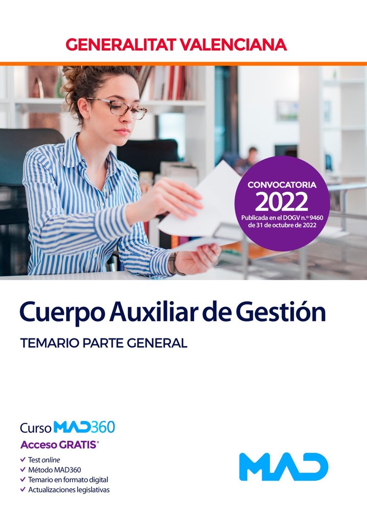AUXILIAR GESTION VALENCIANA TEMARIO Y TEST GENERAL | portada del libro