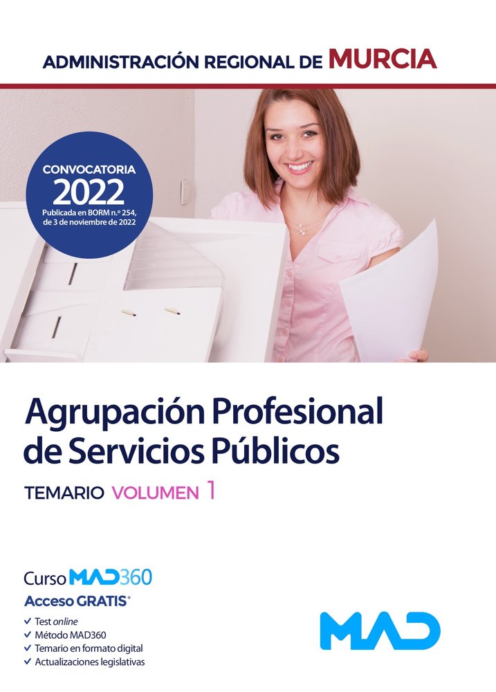 AGRUPACION PROFESIONAL SERVICIOS MURCIA TEMARIO VOL 1 | portada del libro